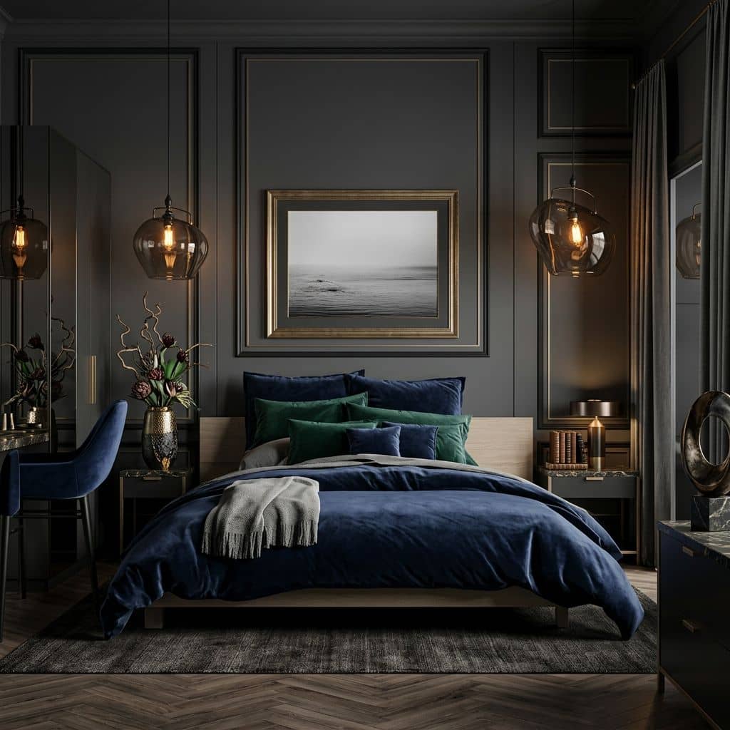 Dark Luxe AI room design style