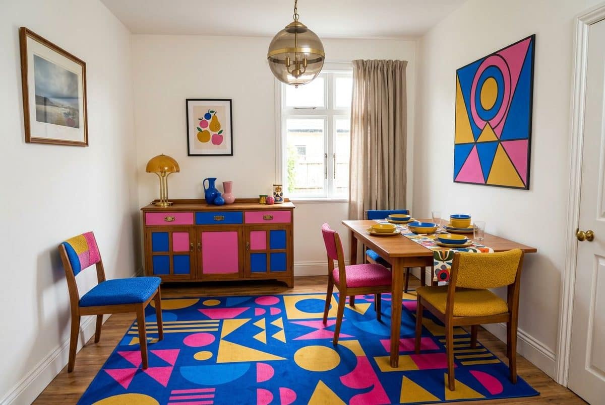 Electric Retro AI room design style