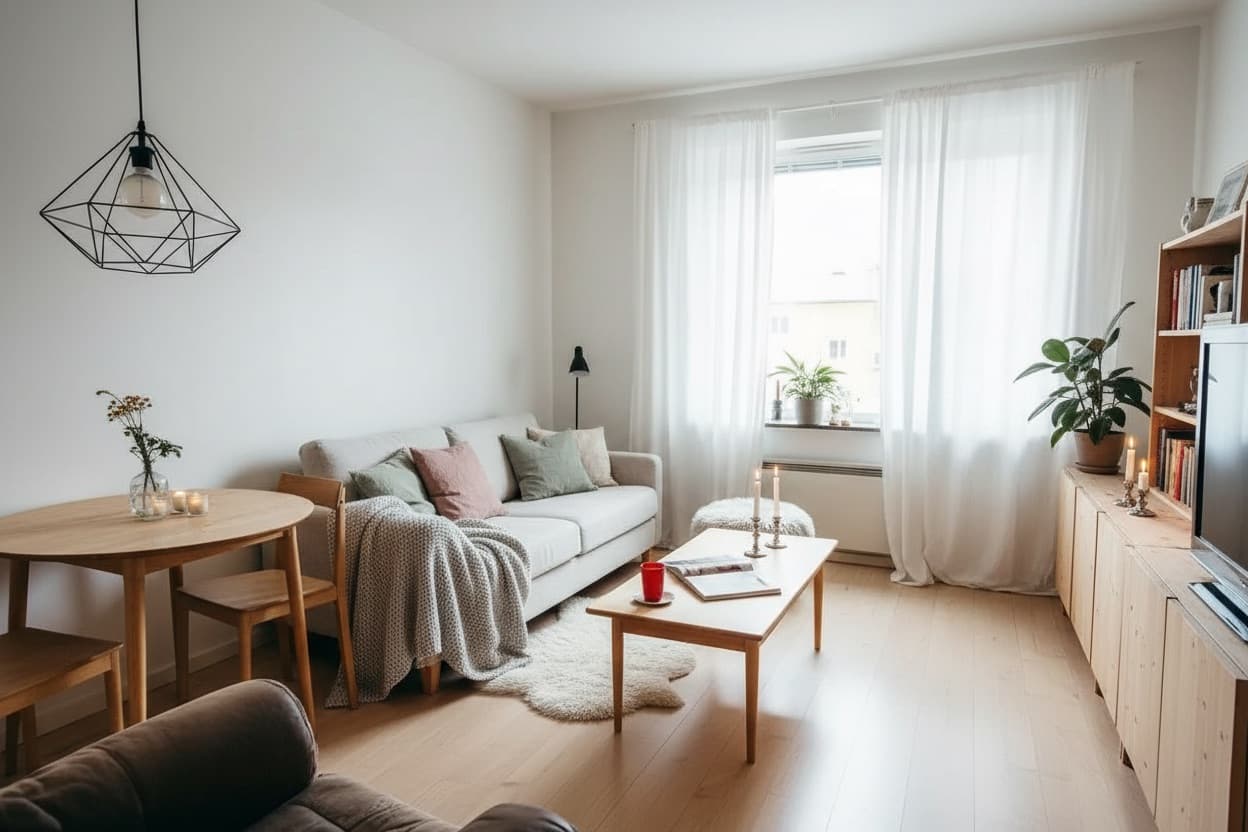 Living Room: From Cluttered to Calm after AI transformation