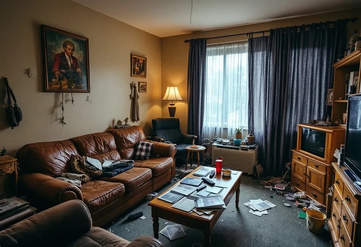 Living Room: From Cluttered to Calm before transformation