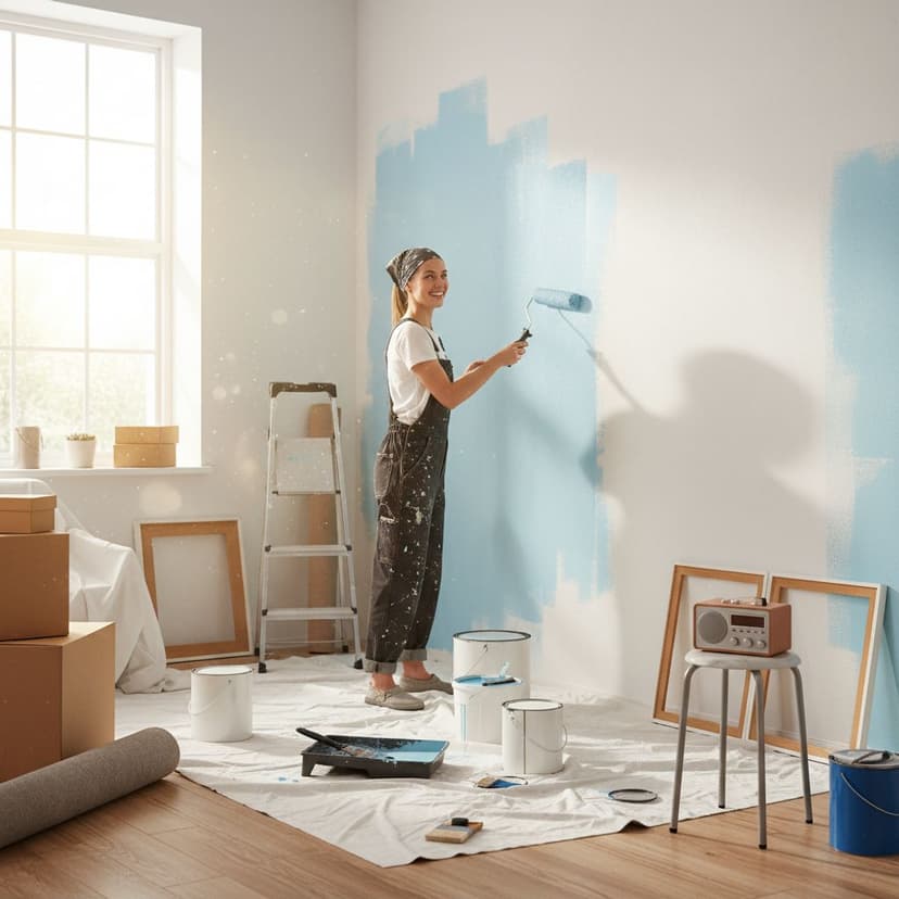 Illustration of Before Painting Walls