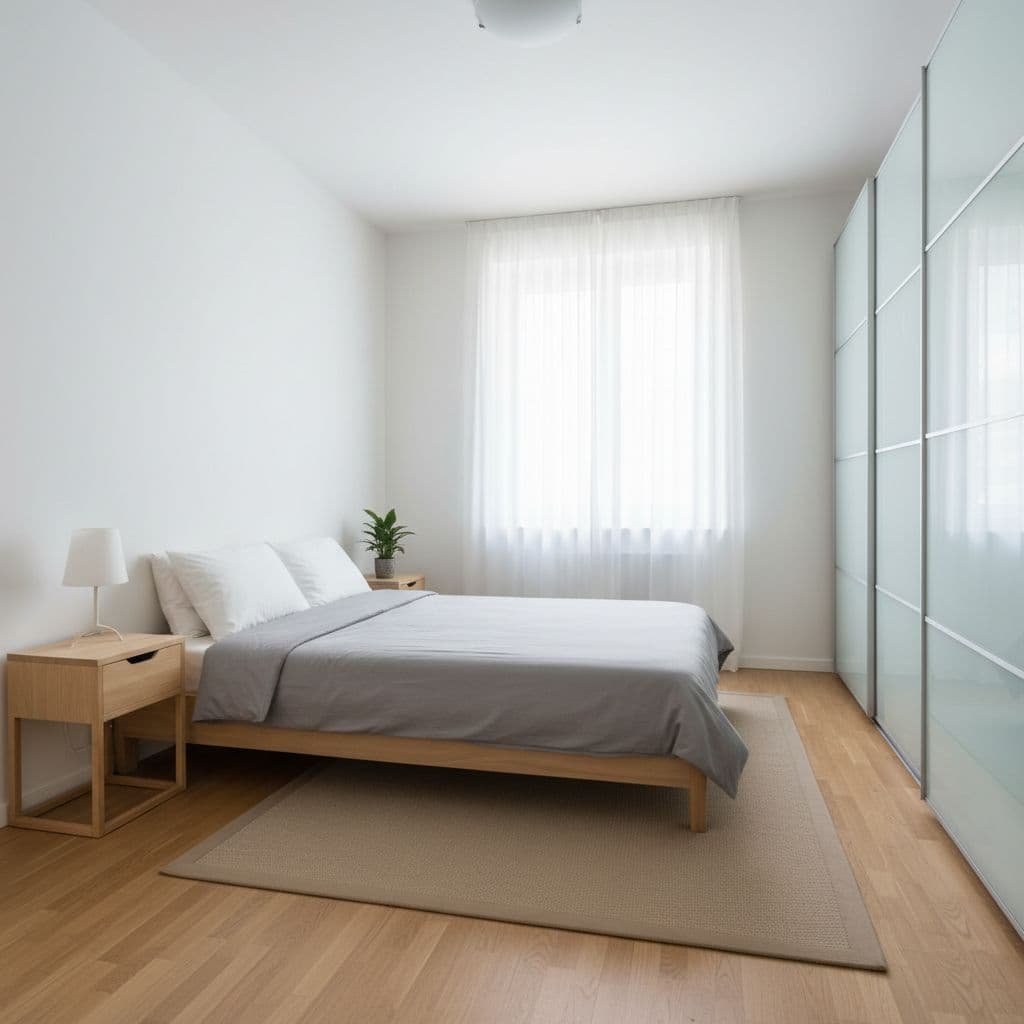 Original bedroom before AI design transformation