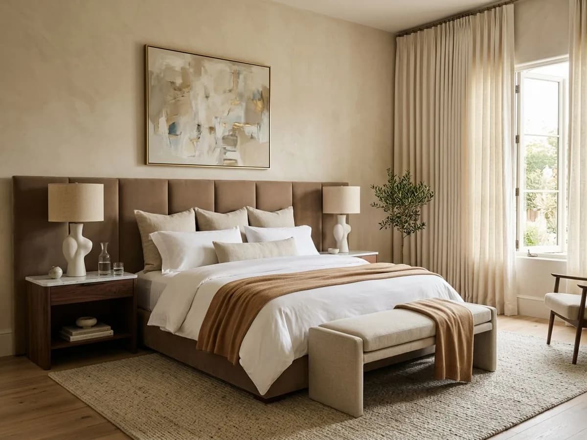 Bedroom redesigned in quiet luxury style