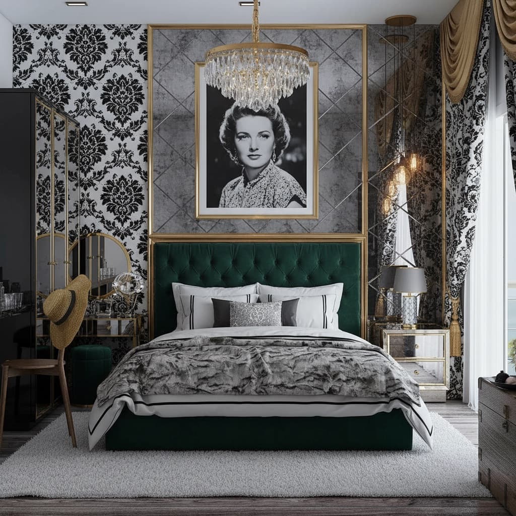 Glam AI room design style