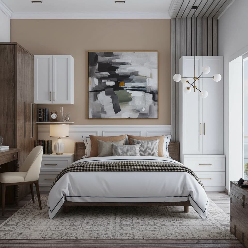 Transitional AI room design style