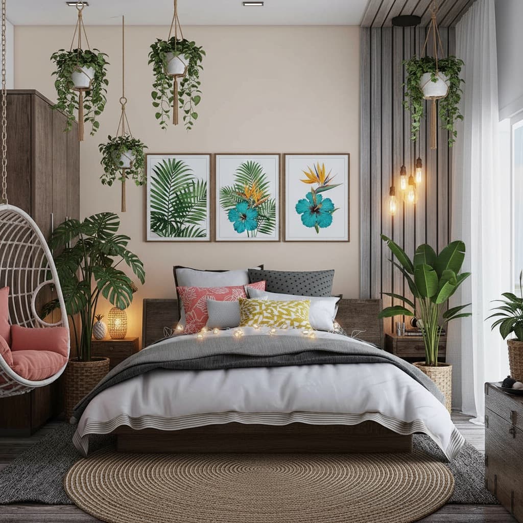 Tropical AI room design style