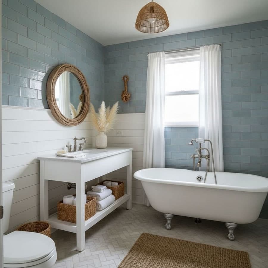 Coastal interior design style — available for AI bathroom redesign