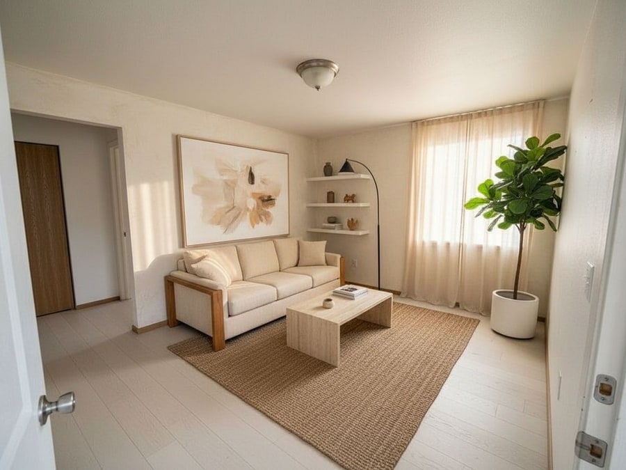After AI room design transformation — Modern Minimalist