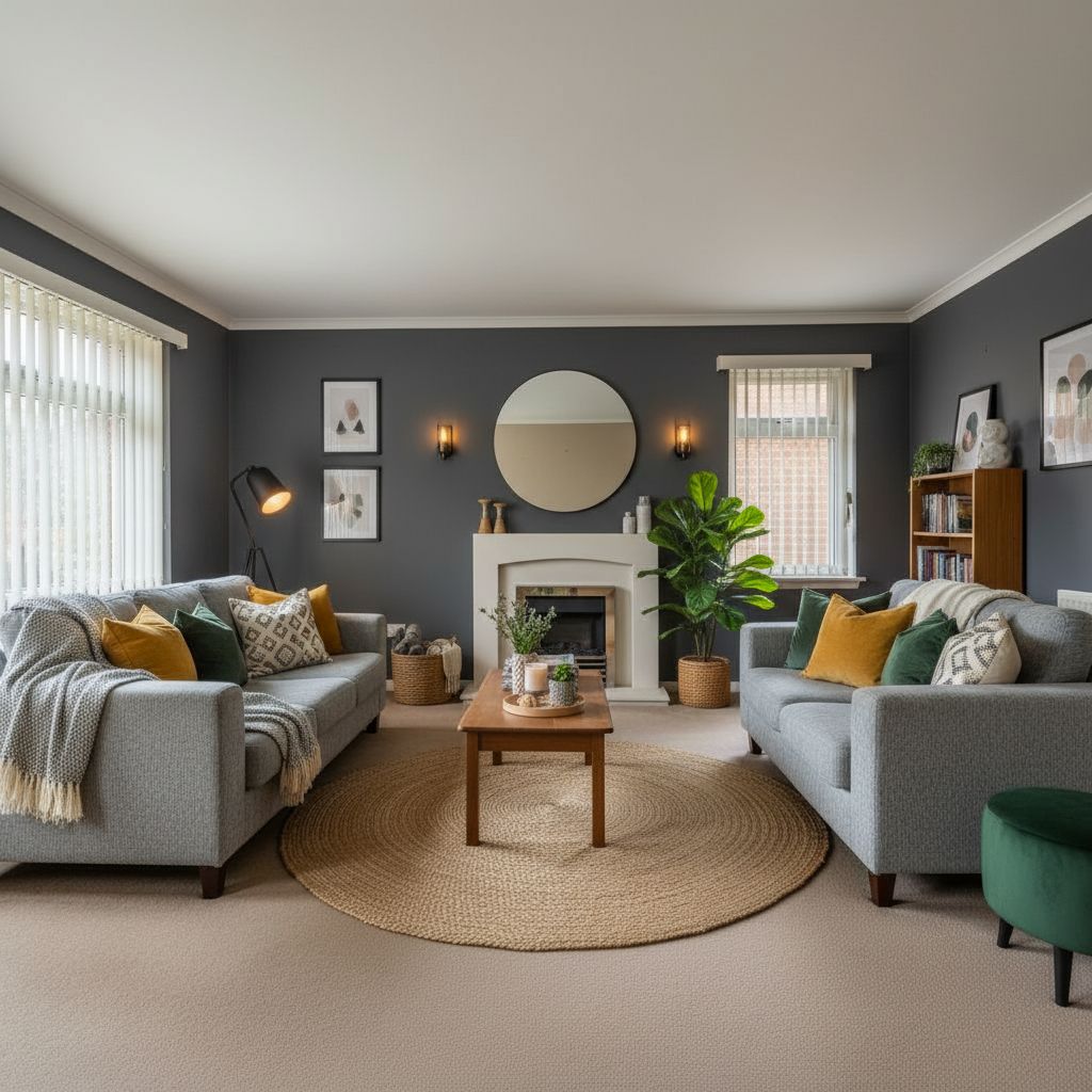 Living room after free AI room designer transformation