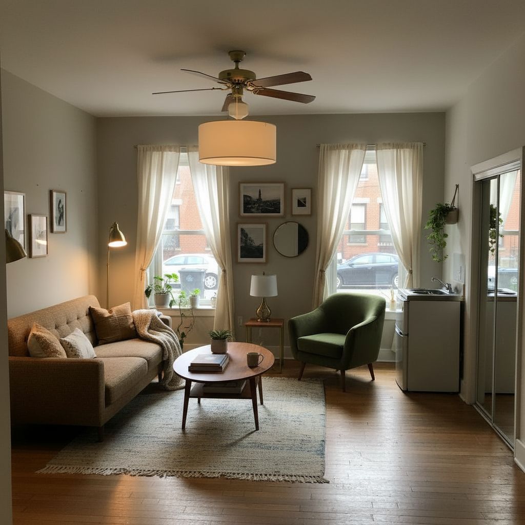 Living room after AI-powered interior design transformation