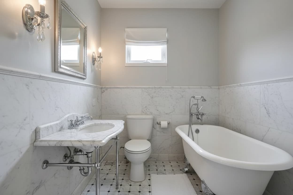 Bathroom renovation reference image created with AI