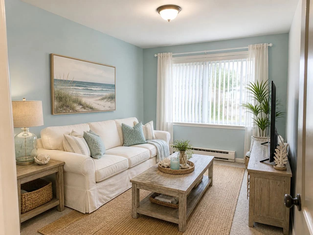 A living room in Coastal style
