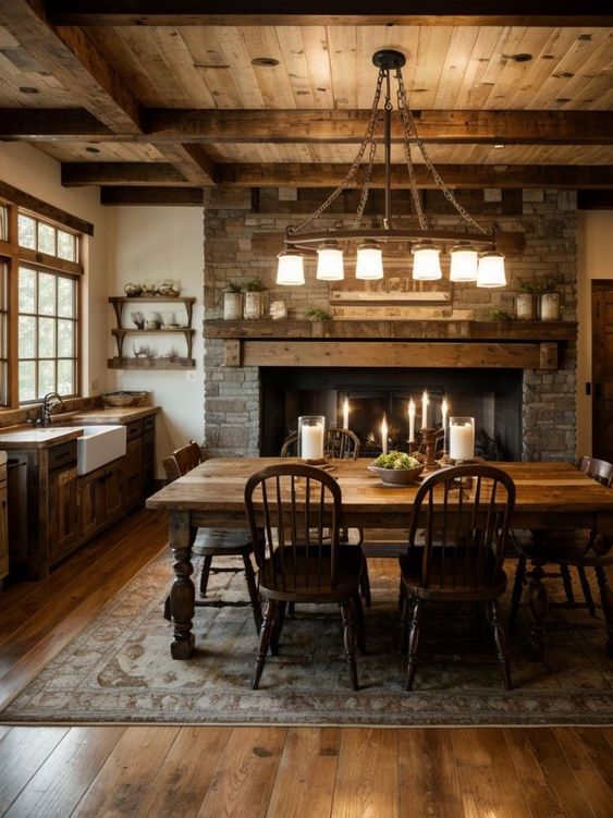 image of a rustic living room with a an ambient lighting