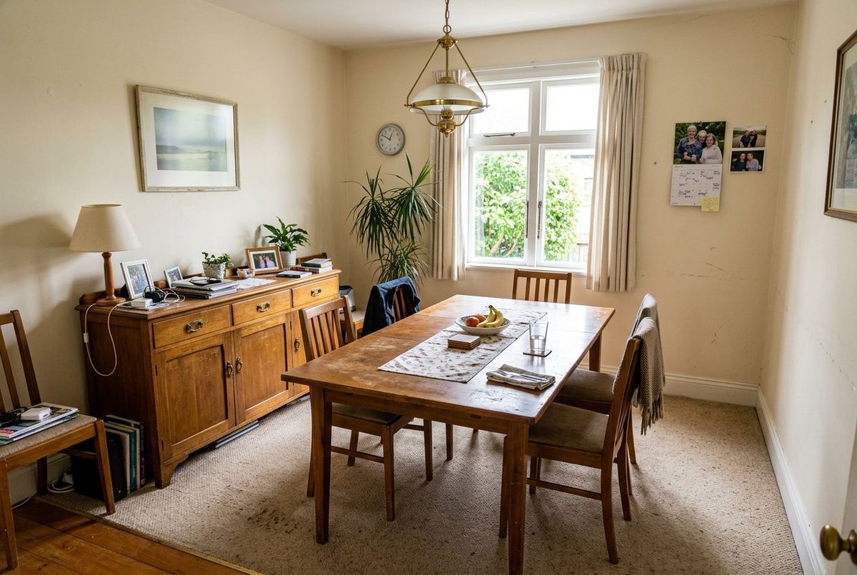 Dining room before Scandinavian AI redesign