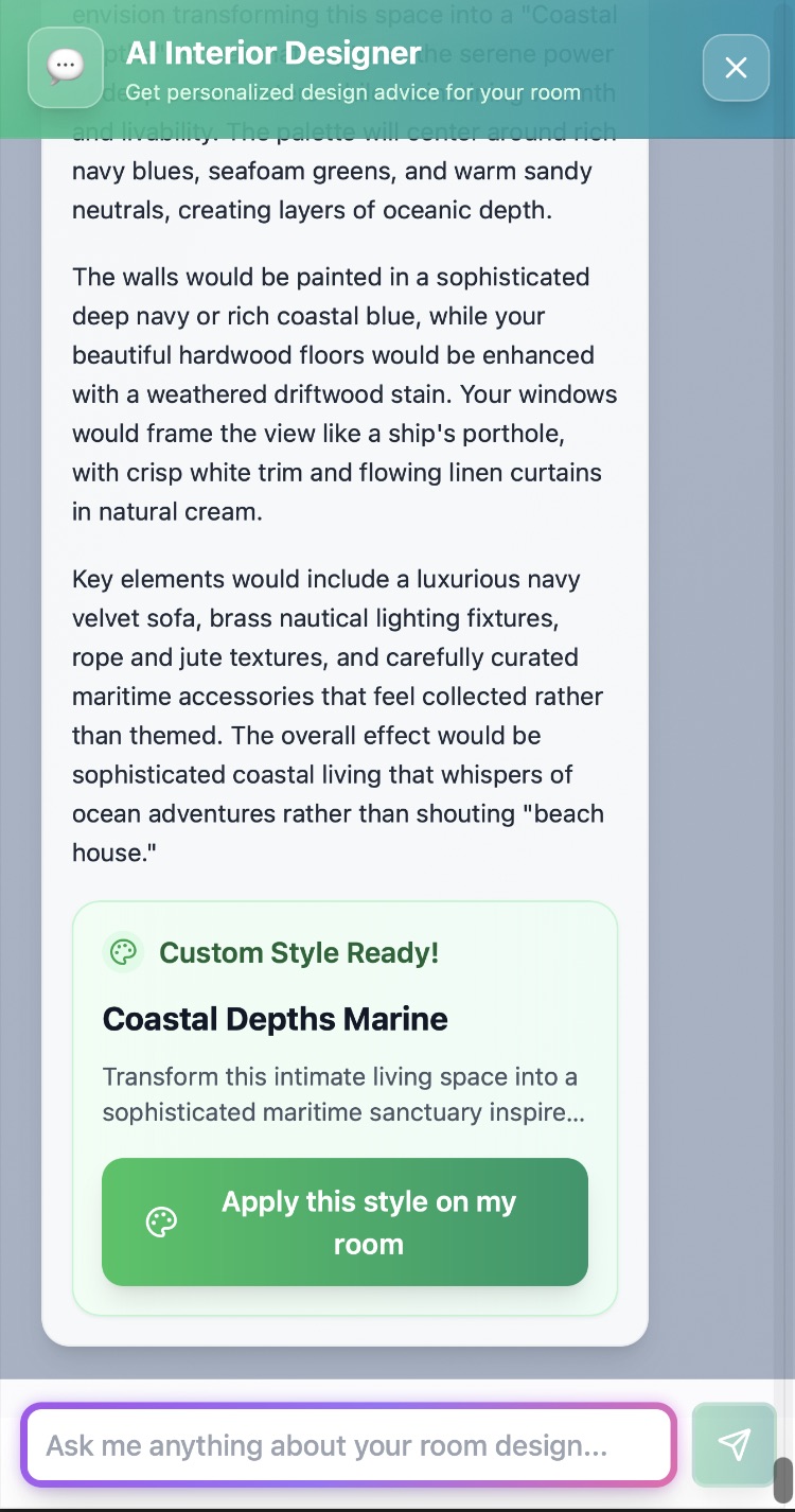 Step 2: Natural Design Conversation feature demonstration