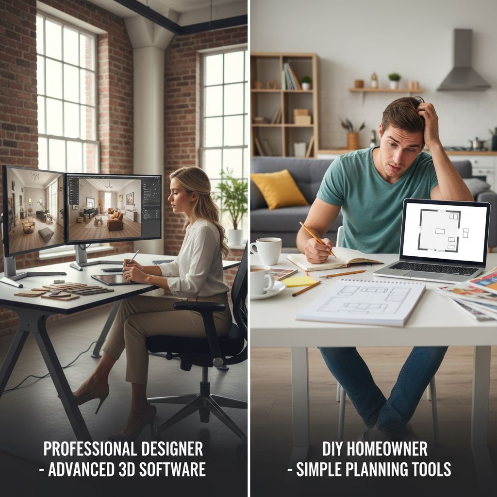 Professional versus DIY 3D room planning comparison