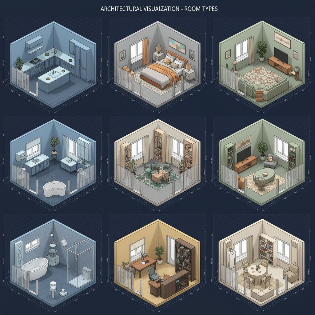 3D planning for different room types