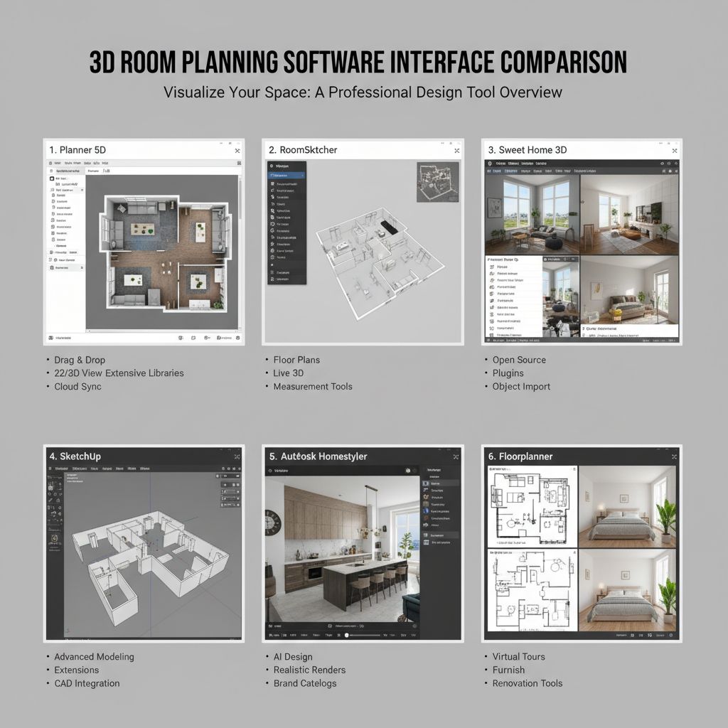 Comparison of top 3D room planner tools