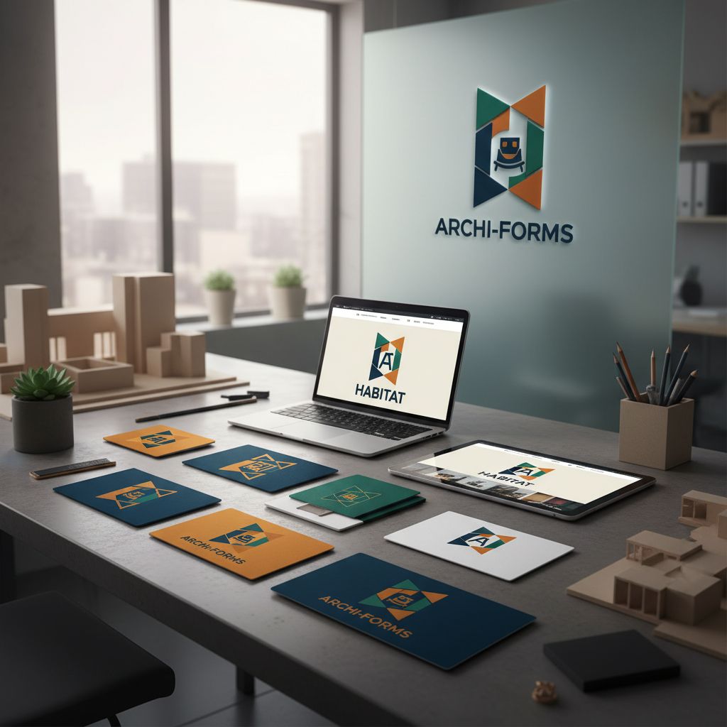 Contemporary abstract interior design logo examples