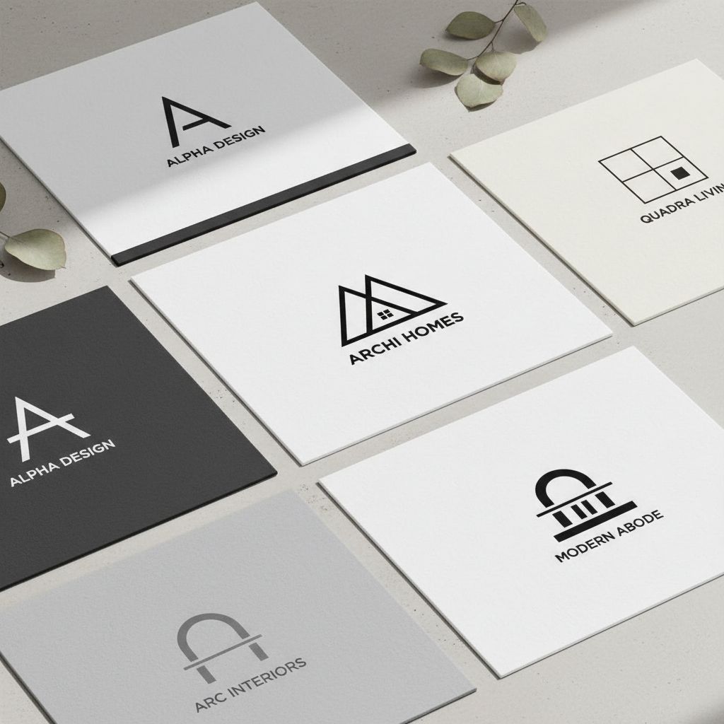 Minimalist interior design logo examples