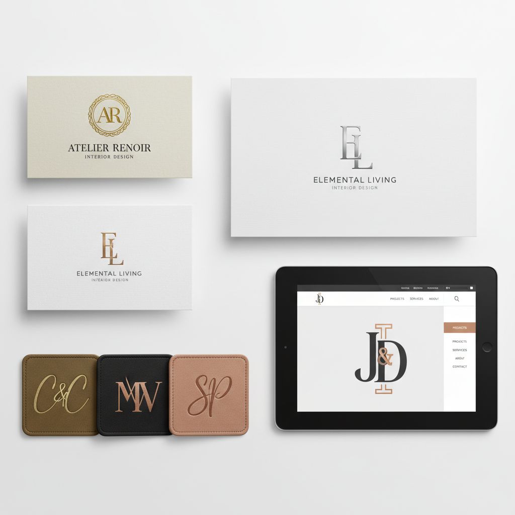 Monogram interior design logo examples