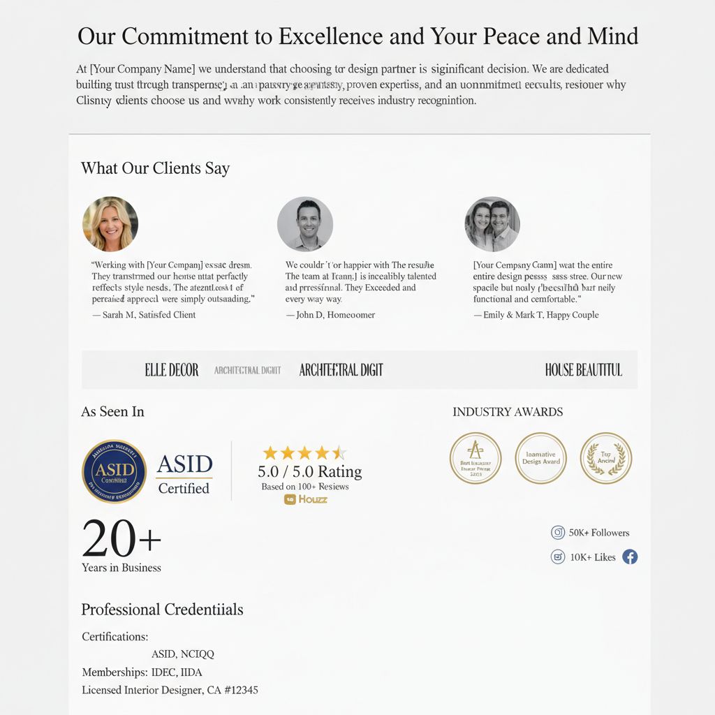 Website trust signals and credibility indicators