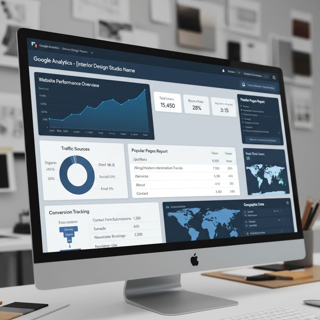 Website analytics showing business growth metrics