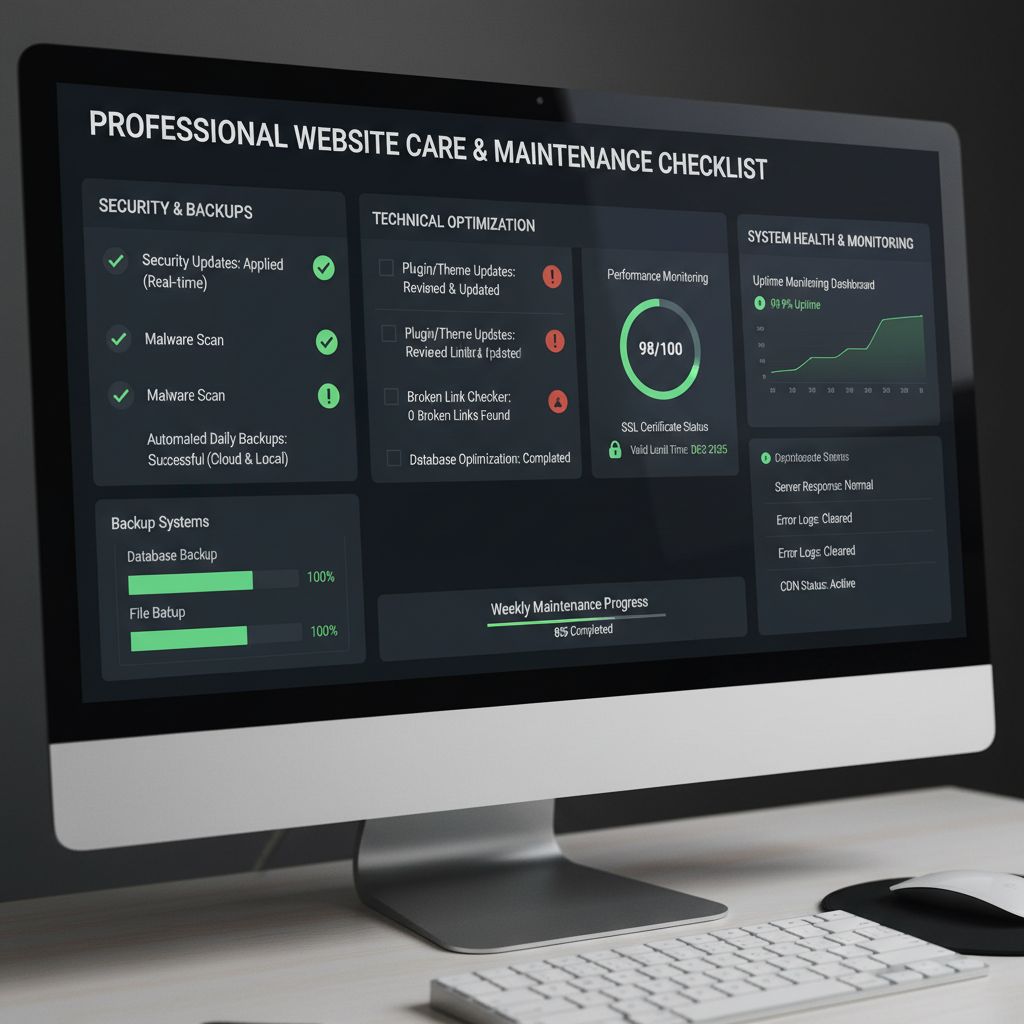 Website maintenance and security monitoring