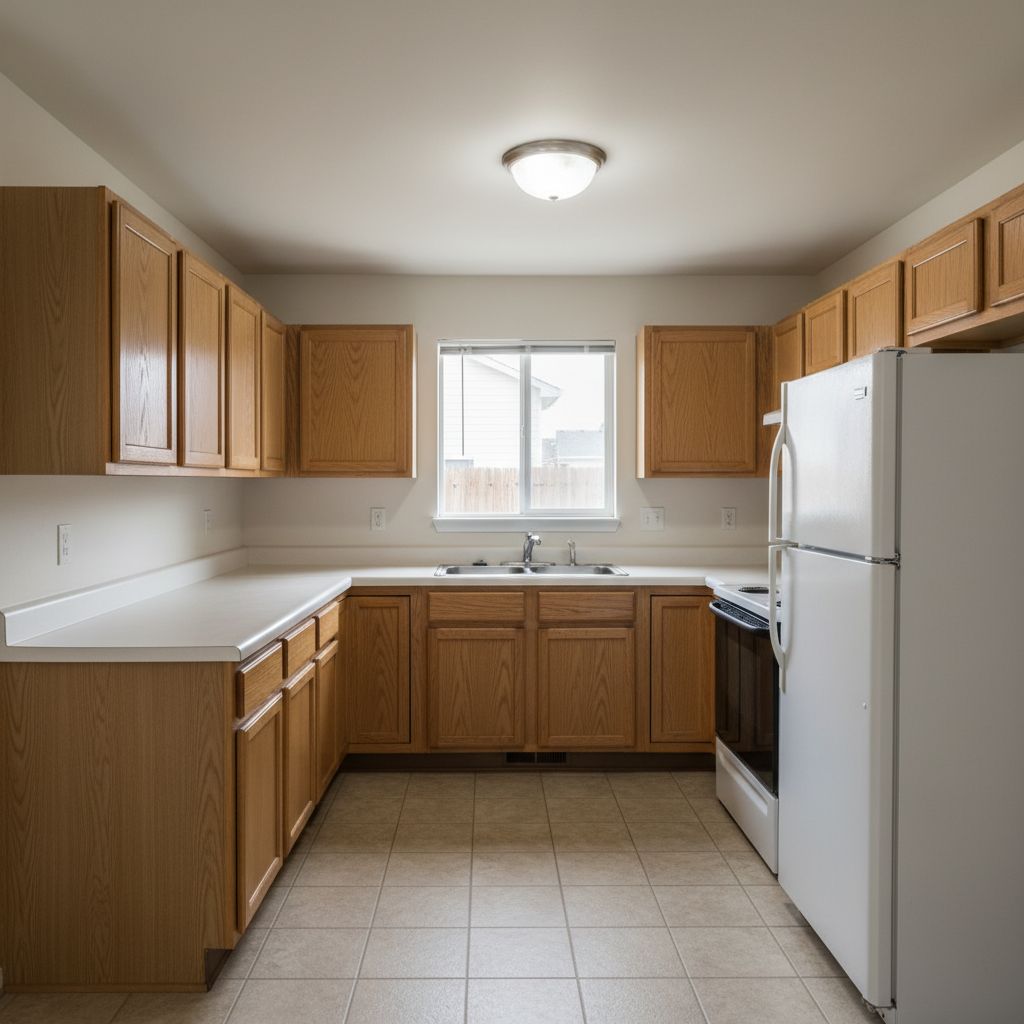 Kitchen before coastal interior design transformation