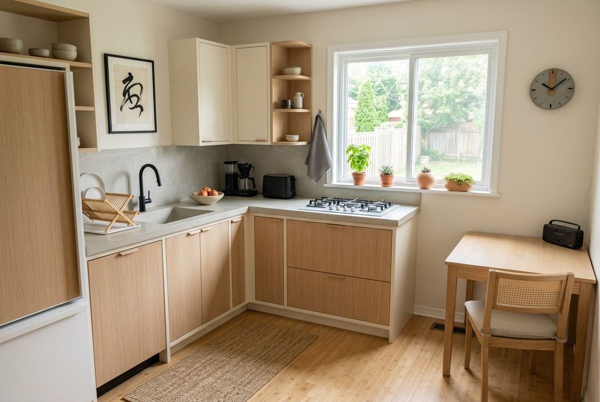 Kitchen after Japandi AI redesign