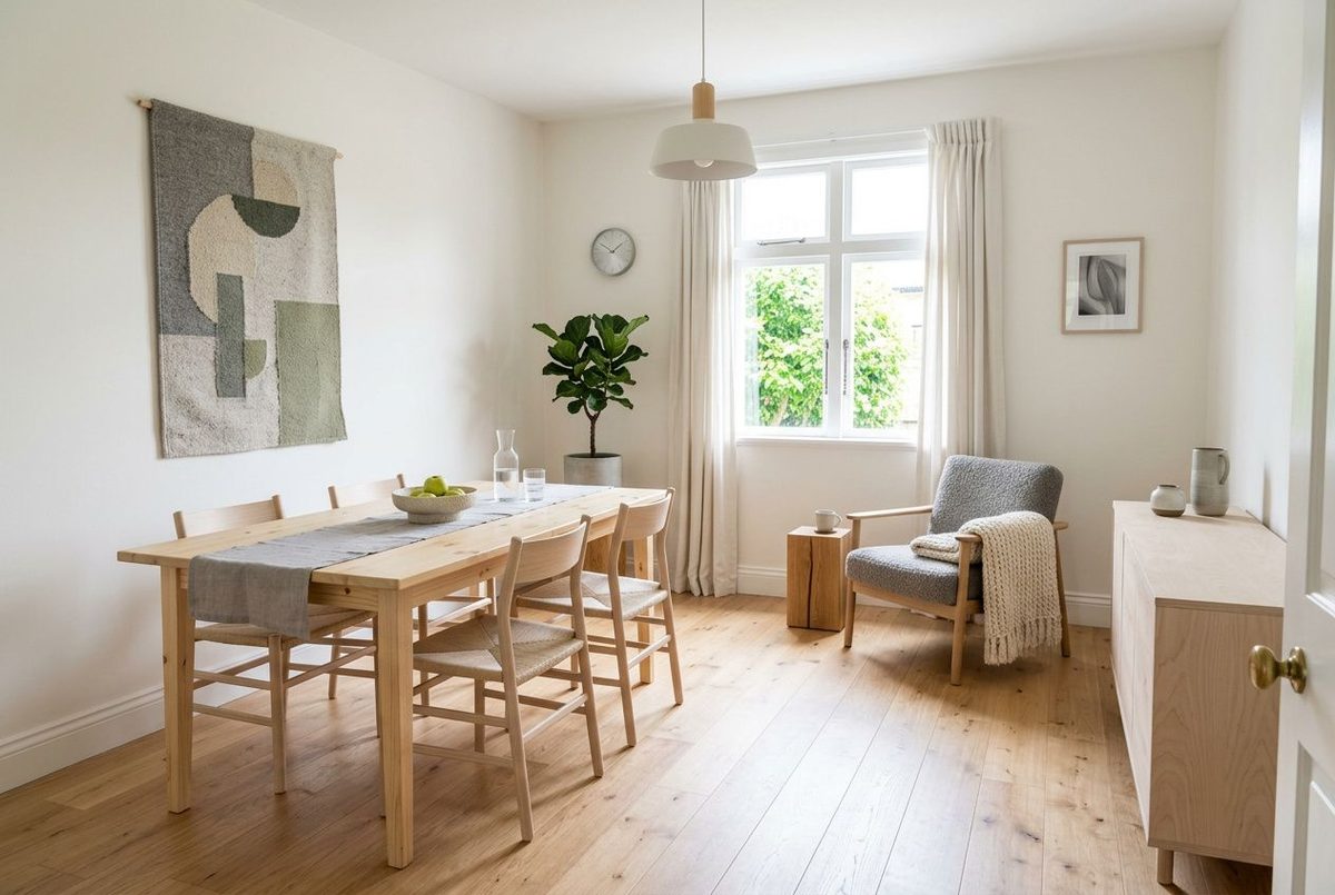 Dining room after Scandinavian AI redesign