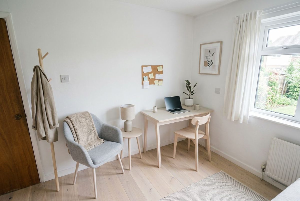 Home office after Scandinavian AI redesign